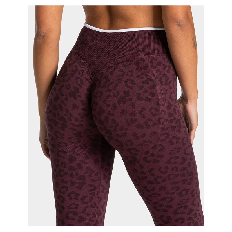 High-waist Leopard Print Slim  - Crossfit Yoga avaliação e preço