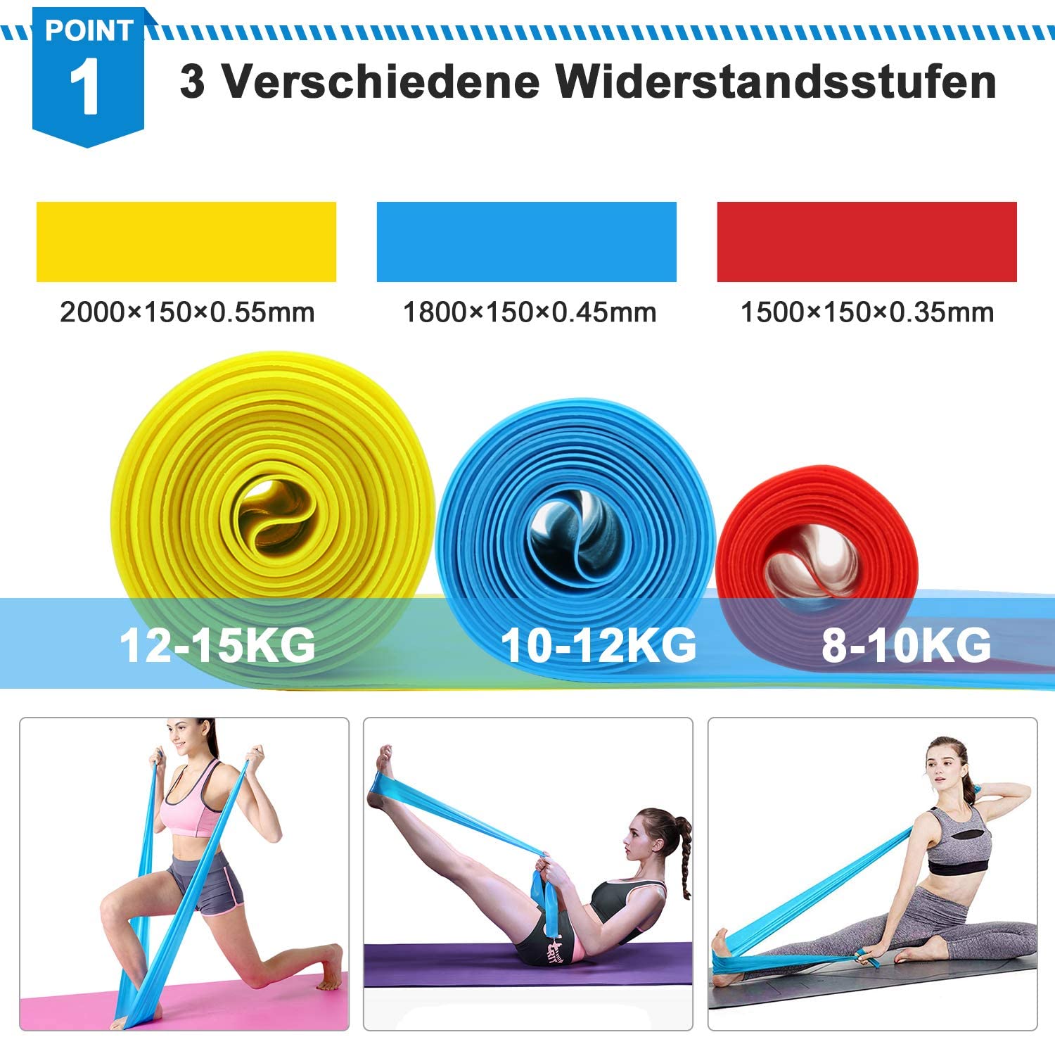 Elastic Fitness Bands 3Pcs Res - Crossfit Accessories avaliação e preço