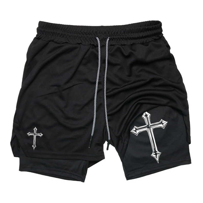Cross Print 2-in-1 Workout Run - Crossfit Gym Gear avaliação e preço