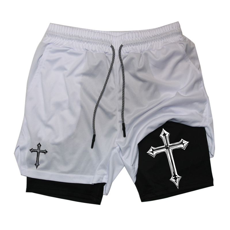 Cross Print 2-in-1 Workout Run - Crossfit Gym Gear avaliação e preço