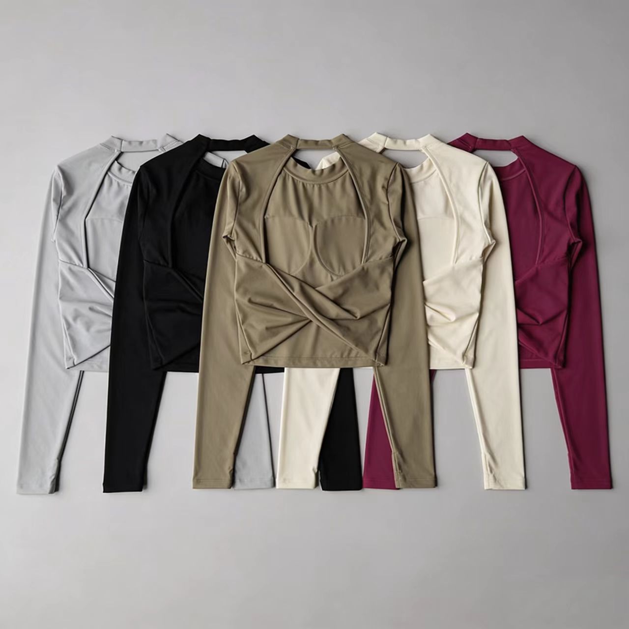Women Long Sleeve Knotted Yoga - Crossfit Yoga avaliação e preço