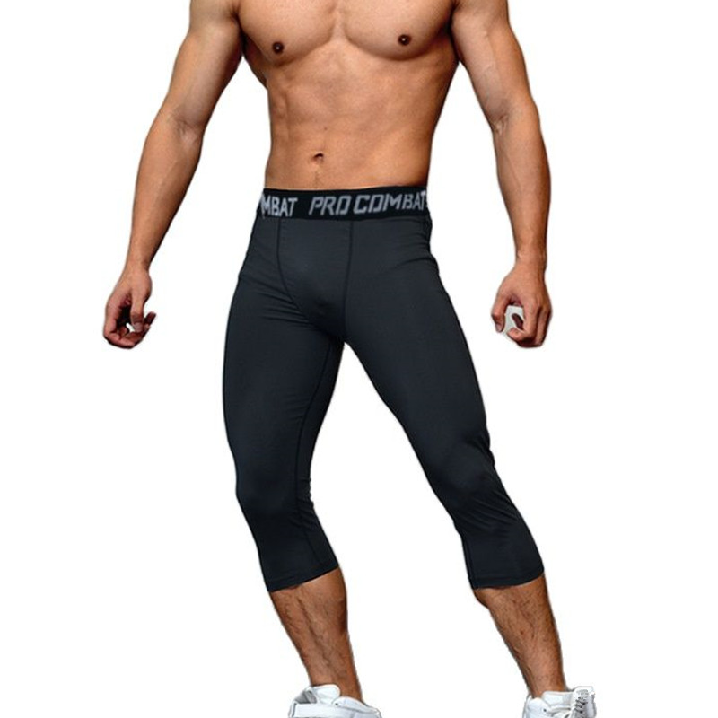 Men Tight 3/4 Cropped Pants Co - Best Crossfit Gear avaliação e preço