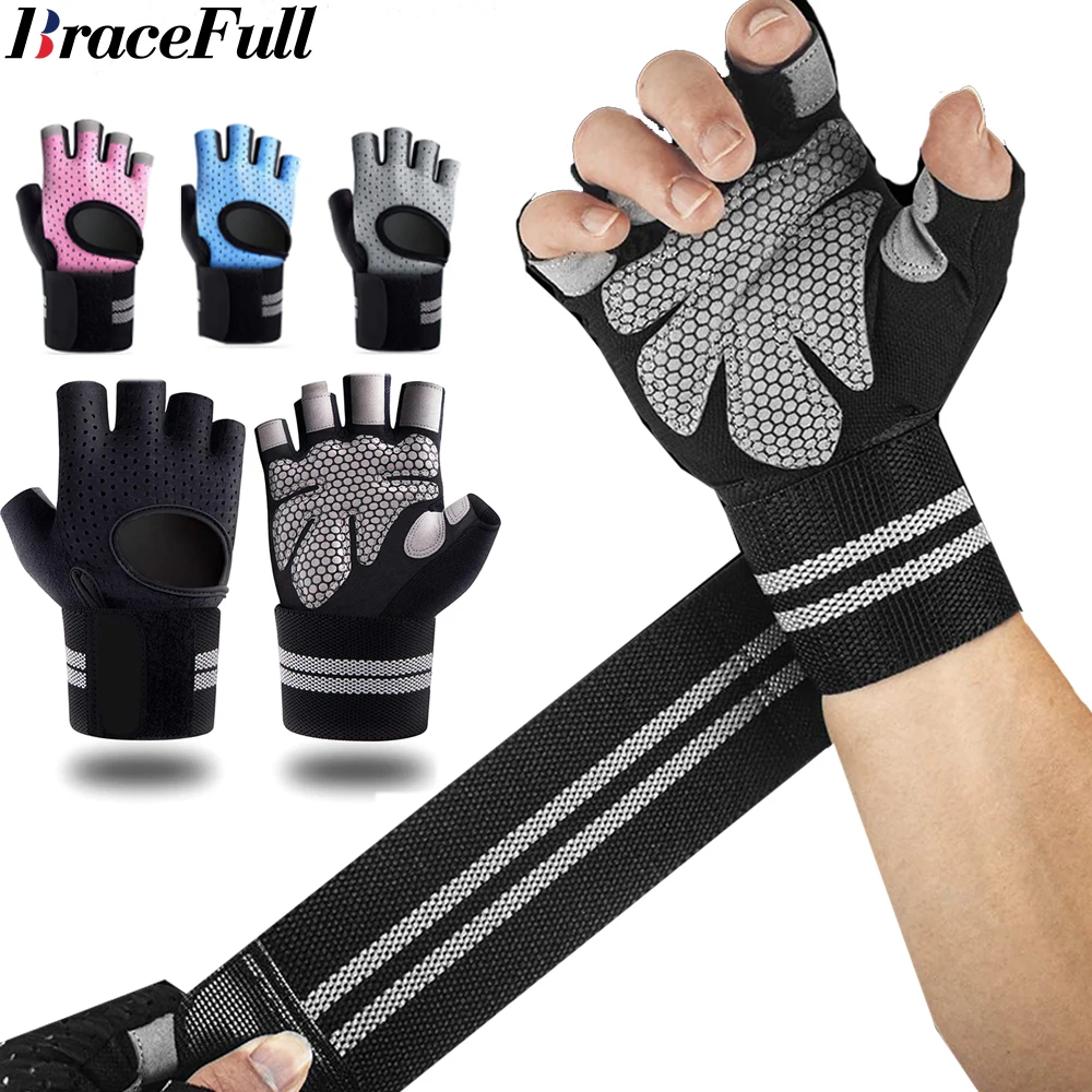 1Pair Half Finger Gym Fitness  - Crossfit Accessories avaliação e preço