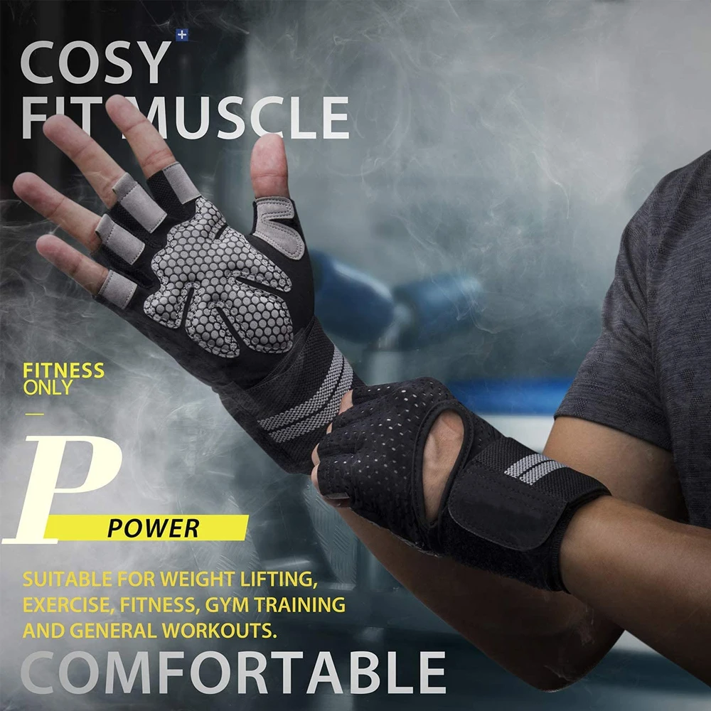 1Pair Half Finger Gym Fitness  - Crossfit Accessories avaliação e preço