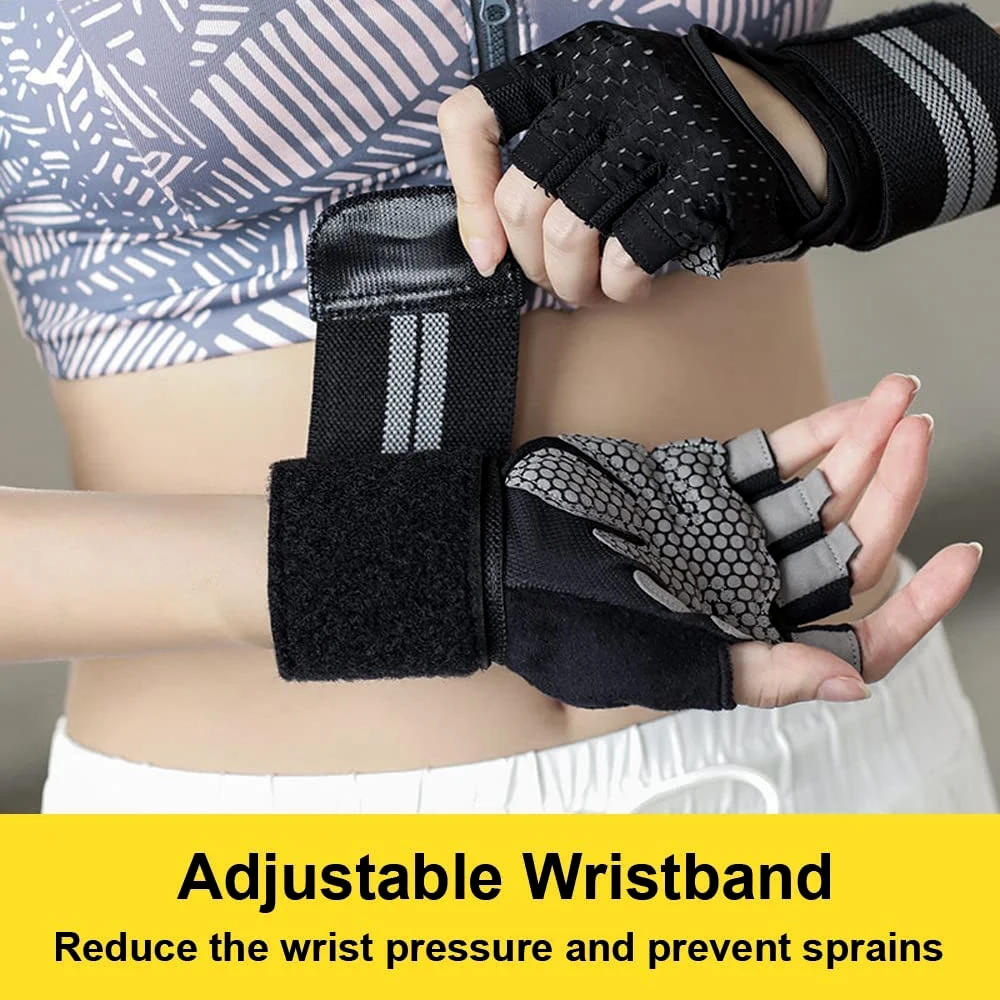 1Pair Half Finger Gym Fitness  - Crossfit Accessories avaliação e preço