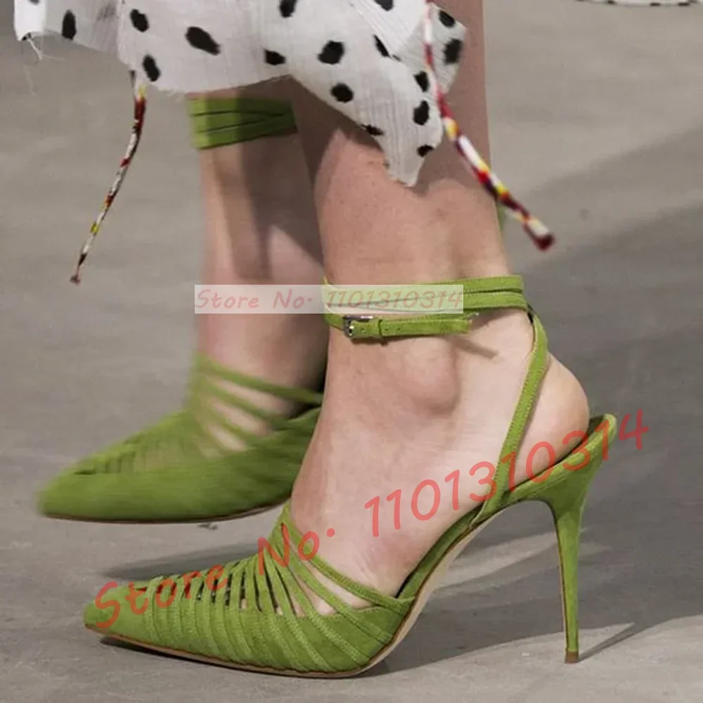 Green Vegan Suede Strappy Sand - Crossfit Outfit avaliação e preço